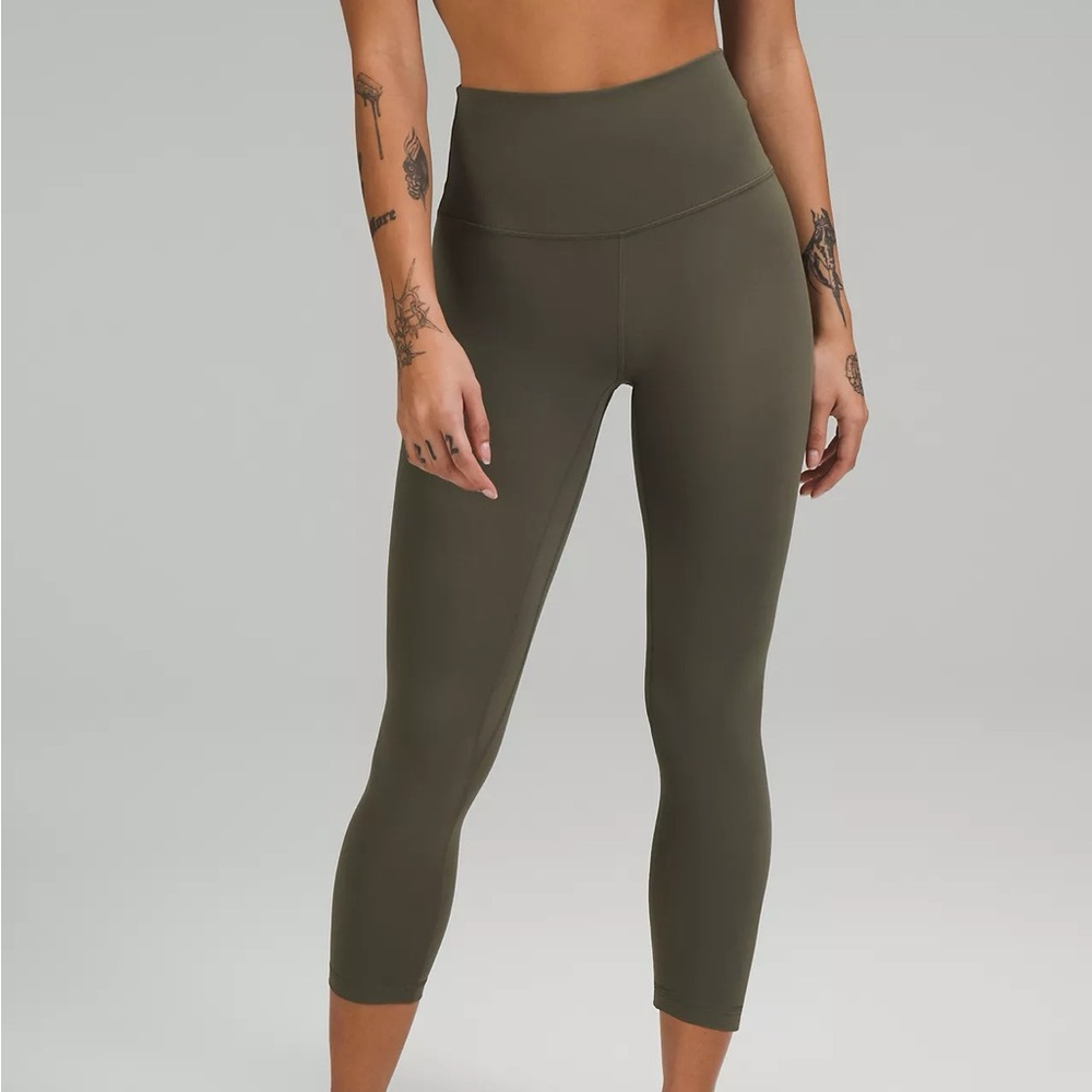 lululemon Align™ High-Rise Crop 23", High-Waisted Olive Green Leggings